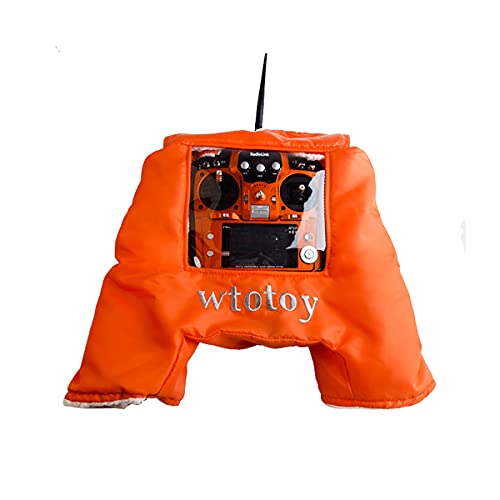 SoloGood Wtotoy Thicken Warm Gloves (Orange),FPV Transmitter Remote Control Hand Protector Winter Wind Cover for RadioLink AT9 AT9S AT10II RadioMaster TX16S Etc...