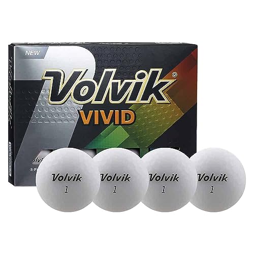 Volvik New Vivid Golf Balls: Matte White, Dozen