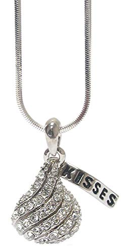 Fashion Jewelry ~ Small Clear Crystal Kisses Pendant Necklace for Women Girlfriends Birthday Gifts