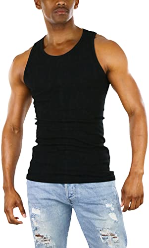 ToBeInStyle Men's Single A-Shirt Tank Top Undershirt- Black - L