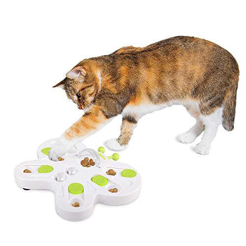 All for Paws Interactive Cat Treat Puzzle Slow Feeder Kitten Enrichment Toys Cat Food Puzzle Maze Stimulation Toys for Indoor Cats
