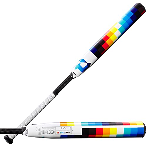 DeMarini Prism+ (-11) Fastpitch Softball Bat - 30'/19 oz, White/Multi