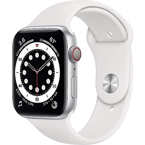 Apple Watch Series 6 (GPS + Cellular, 40mm) - Silver Aluminum Case with White Sport Band (Renewed)