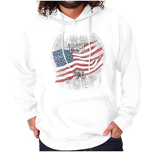 Classic Teaze United States Flag Patriotic American Hoodie Sweatshirt Women Men White