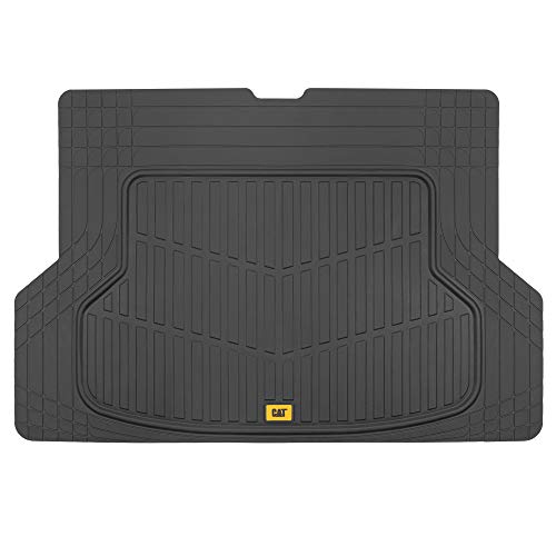 Cat ToughRide Heavy Duty Automotive Rubber Cargo Liner Trunk Floor Mat, All Weather Protection, Trimmable to Fit Most Vehicles Car Truck Van SUV, Black, 53' x 36.25'in