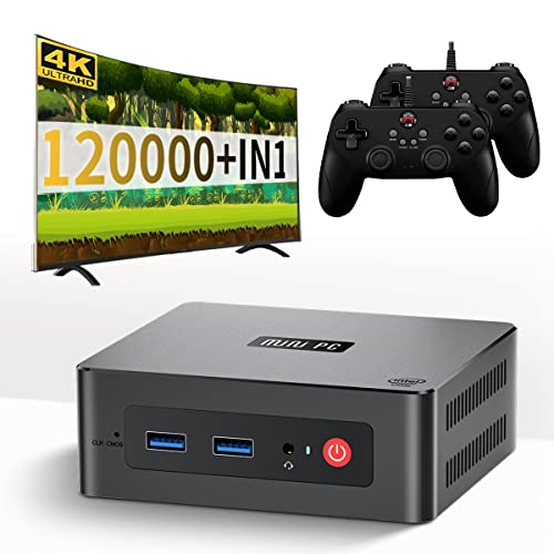 Super Console X PC Lite Game Console with 120000+ Games,GK55 Mini PC,Compatible with Most Emulators,Win10 & Batocera 33 System in 1,4K Output,2.4G+5GWIFI,1000M LAN,128GB SSD