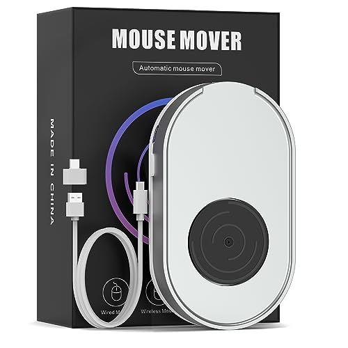 Jerryrun Mouse Jiggler, Undetectable Mouse Mover Device Wiggler Shaker with Drive Free USB Cable and USB C to USB Adapter, Physical Automatically Mouse Movement, Keep PC Screen Active, Silver