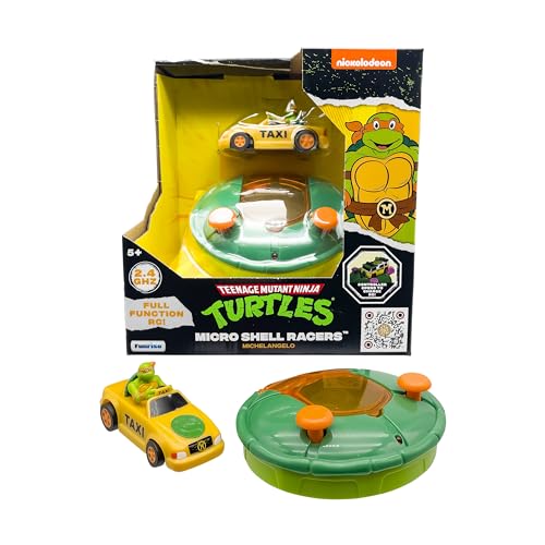 Teenage Mutant Ninja Turtles 3' Micro Shell Racers, Michelangelo, Ages 5+ - 2.4 Ghz Rc Vehicle with Turtle Half Shell Controller - Collect All 4!