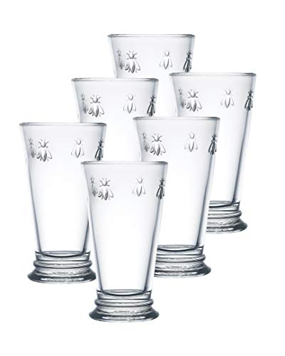 La Rochere Fine French Glassware Embossed with Napoleon Bee 15-ounce Double Old Fashioned Glass, Set of 6