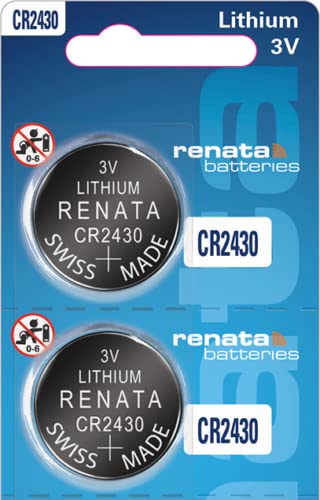 Renata CR2430 Batteries - 3V Lithium Coin Cell 2430 Battery (2 Count)