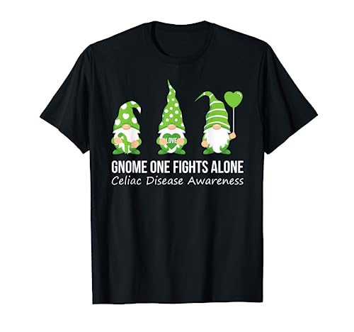 Gnome One Fights Alone Celiac Disease Awareness Warrior T-Shirt