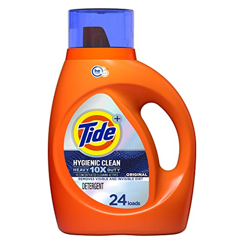 Tide Hygienic Clean Heavy 10X Duty Laundry Detergent Liquid Soap, Original Scent, 37 Fl Oz, 24 Loads, He Compatible