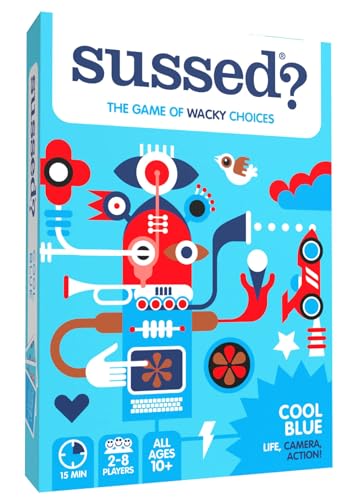 SUSSED The Game of Wacky Choices - Social Card Games for Teens, Boys, Girls - Fun Gift for Kids & Adults - Great Travel Conversation Starter - Cool Blue Deck