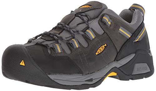 KEEN Utility Men's Detroit XT ESD Low Height Leather Soft Toe Work Shoes, Magnet/Steel Grey, 10
