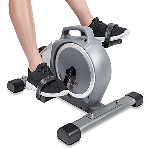 Sunny Health & Fitness Magnetic Under Desk Mini Exercise Cycle Bike, Dual Function Pedal Exerciser with Digital Monitor and Carrying Handle – SF-B020026