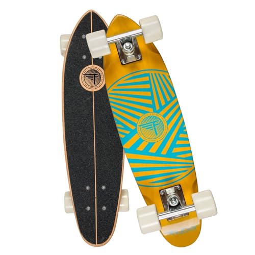 Flybar Skate Cruiser Boards – 24” – 27.5 Strong 7 Ply Canadian Maple Complete Skateboards - 60mm PU Wheels with High Speed ABEC 9 Bearings