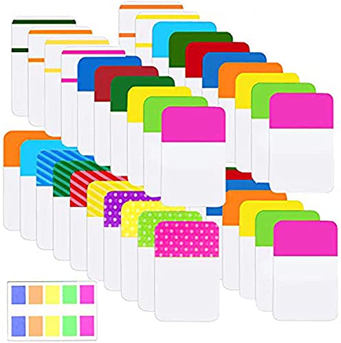 ELII 900 Pieces Tabs Sticky Index Tabs,Writable and Repositionable File Tabs Flags Colored Page Markers Labels for Reading Notes, Books and Classify Files, 41 Sets (Index Tabs)