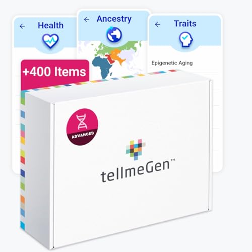 tellmeGen Advanced DNA Test:400+ Health, Ancestry, Traits & Fitness Reports - Fees Included - Lifetime Updates