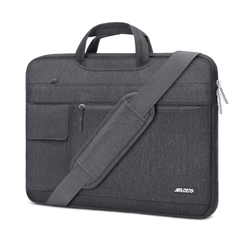 MOSISO Laptop Shoulder Bag Compatible with MacBook Air 13 inch M2 A2681 M1 A2337 A2179 A1932/Pro 13 M2 M1 A2338 A2251 A2289 A2159 A1989 A1706 A1708,Polyester Flapover Briefcase Sleeve Case,Space Gray
