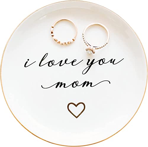 PUDDING CABIN Gifts for Mom from Daughter, Mothers Day Gifts for Mom Ring Dish I love you mom Mom Birthday Gifts, Mom Gifts for Valentines Christmas Wedding Gifts