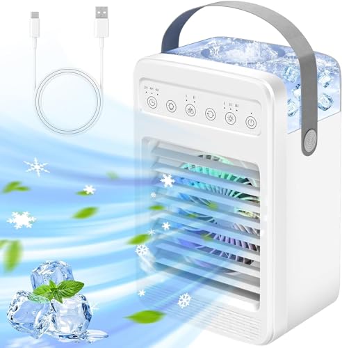Portable Air Conditioners,Mini Air Conditioners Portable for Room,Oscillating Small Mini AC with Timer,4 Speeds 2 Cool Mist,Small Room Air Conditioners for Room