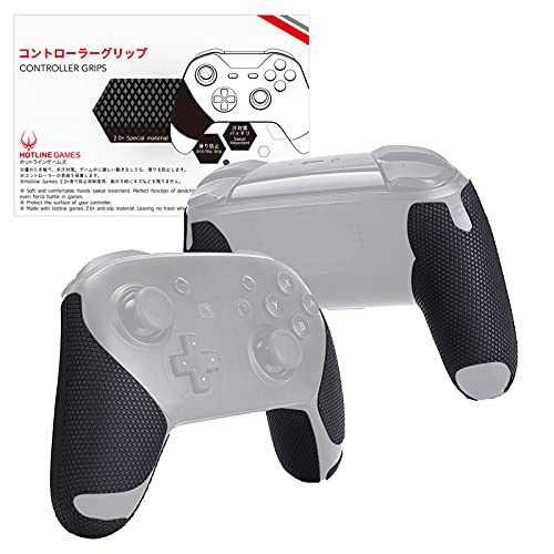 Hotline Games 2.0 Plus Controller Grip Compatible With Switch Pro Controller Grips Tape, Anti-Slip, Sweat-Absorbent, Easy to Apply (Handle Grips (4PCS))