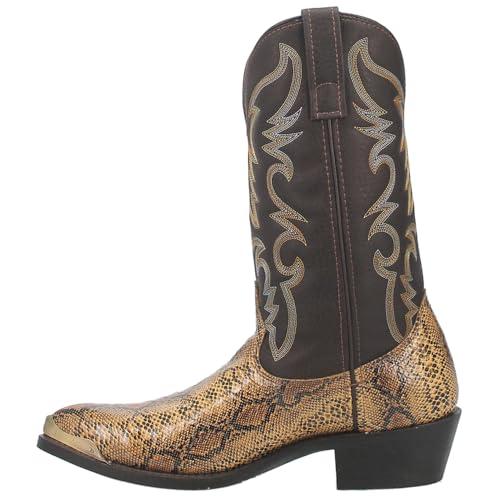 Laredo Mens Monty Snake Pointed Toe Casual Boots Mid Calf - Brown - Size 11 D