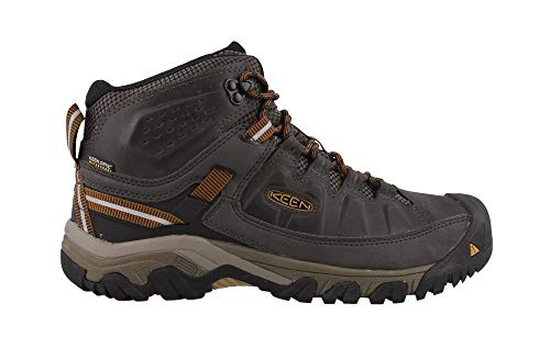 KEEN Men's Targhee 3 Mid Height Waterproof Hiking Boots, Black Olive/Golden Brown, 12