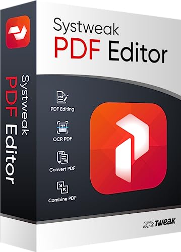 Systweak PDF Editor - Convert, Edit, Merge, OCR, E-Sign, Protect PDFs & More | 1 PC, 1 Year | (License Key Via Postal Service - No CD)