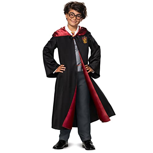 Disguise Harry Potter Costume Kids Deluxe Hooded Robe and Jumpsuit, Children Size Large (10-12) Black & Red