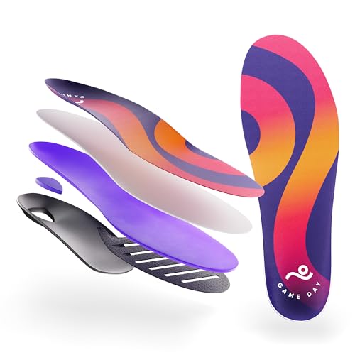 Move Game Day Performance and Comfort Insoles for Men/Women - Shoe Insert for Plantar Fasciitis, Arch Support, Basketball, Active Lifestyle, Running, Walking and Athletics (M 9-9.5 / WM 10.5-11)