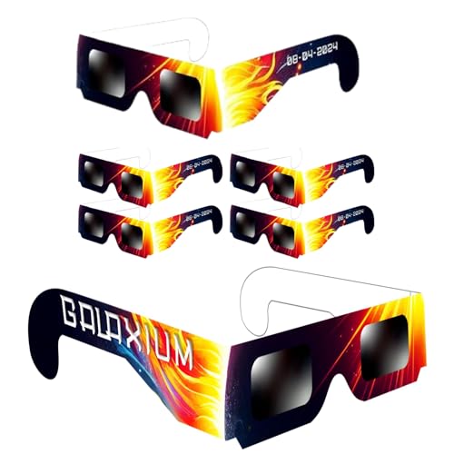 Galaxium Solar Eclipse Glasses AAS Approved 2024 - [6 Pack] Trusted for Direct Solar Eclipse Viewing - ISO 12312-2 & CE Certified