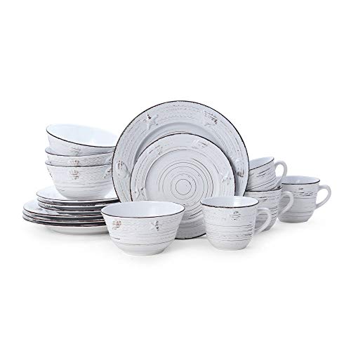 Pfaltzgraff Trellis Coastal 16-Piece Dinnerware Set, Service For 4, White