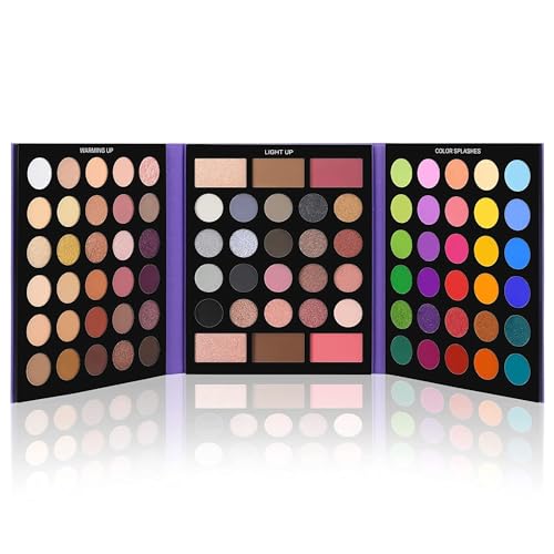 UCANBE Pretty All Set Eyeshadow Palette Pro 86 Colors Makeup Kit Matte Shimmer Eye Shadow Highlighters Contour Blush Powder All In One Makeup Pallet Holiday Christmas Valentine's Day Gift Set