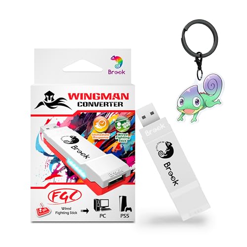 Brook Wingman FGC Converter with Keychain - an Arcade Joystick Converter, Built for PS5 Fighting Games, Supports Street Fighter 6 and Tekken 8 [Exclusive Version]