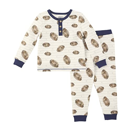 Mud Pie baby boys Football Pajama Set and Toddler Sleepers, Blue, 3T US