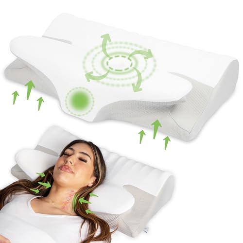 Divine Comfort Cervical Pillow for Neck Pain Relief - Ergonomic Memory Foam Pillow for Neck and Shoulder Support - Breathable Case - Orthopedic Support Bed Pillow for Back, Stomach, and Side Sleepers