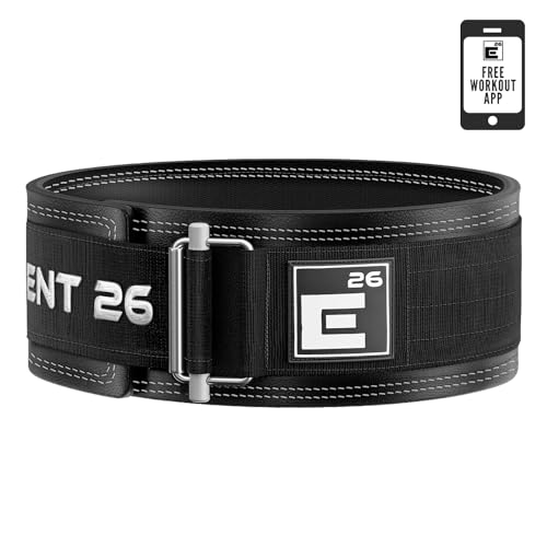 Element 26 Leather Weightlifting Belt for Men & Women - Self locking Adjustable Leather Lifting Belt for Powerlifting, Olympic lifting & Functional Fitness - Weight Belt, Squat Belt (Medium, Black)
