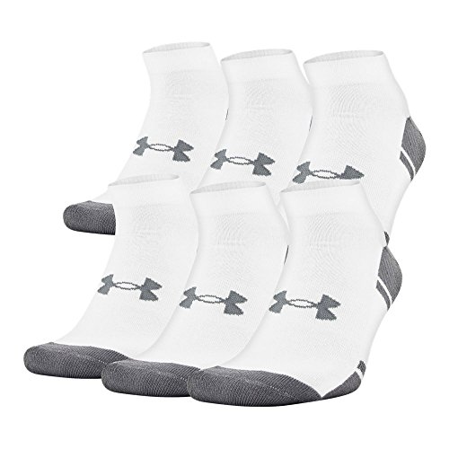 Under Armour Adult Resistor 3.0 Low Cut Socks, Multipairs, White/Graphite (6-Pairs), Large