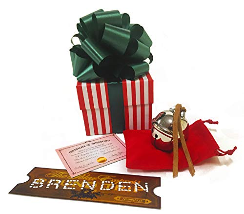 Polar Express Sleigh Bell Gift Set with Personalized replica ticket. Certificate of Authenticity is included. Option to upgrade to customized Certificate of Authenticity now available