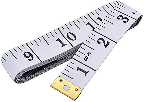 GDMINLO Soft Tape Measure Double Scale Body Sewing Flexible Ruler for Weight Loss Medical Body Measurement Sewing Tailor Craft Vinyl Ruler, Has Centimetre Scale on Reverse Side 60-inch（White）