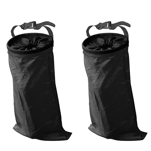 EcoNour Car Trash Can (2 Pack) | Car Trash Bag Hanging with Elastic Opening & Easy Mount | Car Garbage Can with Waterproof Oxford Material | Cute Car Accessories for Camping, Traveling & Outdoor