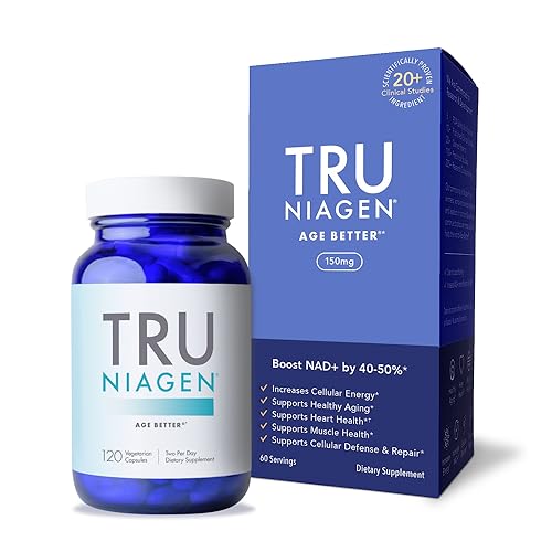 TRU NIAGEN 150mg | Patented Nicotinamide Riboside NAD+ Supplement | NR Supports Cellular Energy Metabolism & Repair, Vitality, Healthy Aging of Heart, Brain, Muscle | 60 Servings/120 Capsules