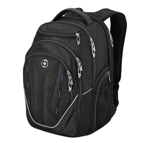Swissdigital Design TSA Business Laptop Backpack For Men,Travel Backpack With USB Charging Port,College Tech Backpacks With RFID Pockets Presents For Men Fits 15.6 Inch Computer (TERABYTE J16BT-1)