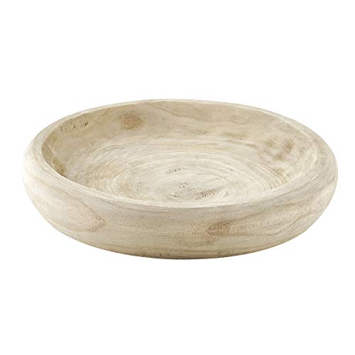 Santa Barbara Design Studio Wood Serving Bowl, Hand Carved Paulownia Wood Fruit Bowl/Wood Decor, 11.5' Large, Natural