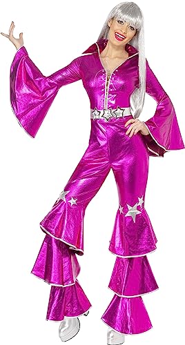 Smiffys womens 1970s Dancing Dream Costume,Pink,M - US Size 10-12