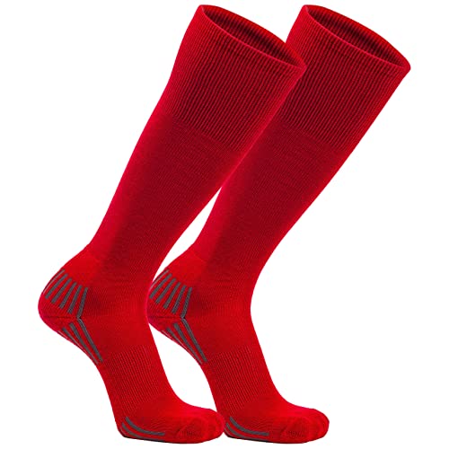 Franklin Sports Youth-Baseball + Softball Socks - Red-Baseball + Softball Knee Socks for Kids - Boys + Girls Tall Sports Socks - Youth Large