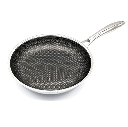 Cooksy 9 Inch Hexagon Surface Hybrid Stainless Steel Frying Pan