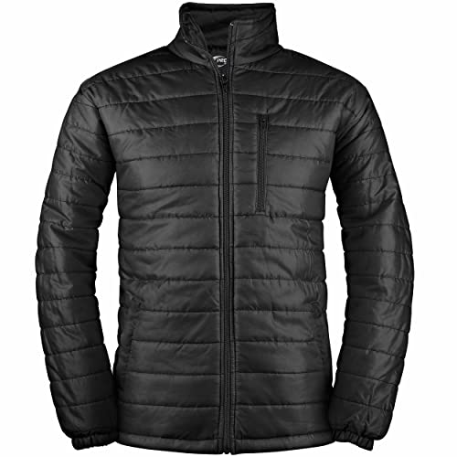 Premium Wear Packable Down Puffer Jacket for Men & Women With Zipper Pockets - Black - 3X-Large