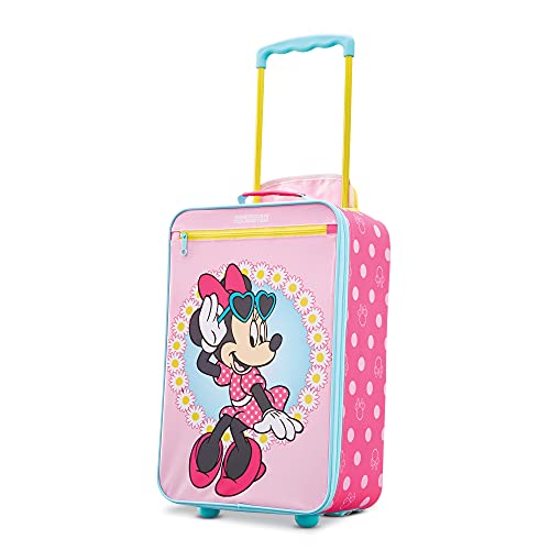 AMERICAN TOURISTER Kids' Disney Softside Upright Luggage,Telescoping Handles, Minnie, Carry-On 18-Inch